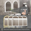 Vertical Arch-Shape LED Bathroom Mirror Backlit Frameless Lighted Mirror w/ Time