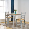 Solid Wooden Grey Dining Table and 2 Chairs 2 Seater Set Kitchen Room Home New