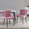 2* Pink Velvet Dining Chairs Diamond Seat Padded Kitchen Dining room Chairs