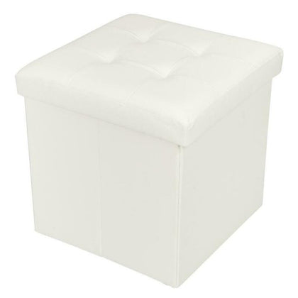 PVC Leather Ottoman Pouffe Storage Toy Box Foot Stools 1 Seater Bench Seat