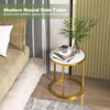 Marble Top Sofa Side Table Modern Round End Table Compact Coffee Table