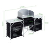 Outdoor BBQ Camping Kitchen Table W/ Windshield Storage Cooking Stove Shelves UK