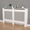 Large White Radiator Cover Safe Rounded Edges Slatted Grill Sidewall Shelf Decor