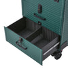 Green Rolling Beauty Makeup Trolley Travel Drawer Suitcase Hairdressing Nail Box