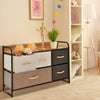 5-Drawer Dresser Fabric Chest of Drawers Storage Tower w/Wooden Top Organiser