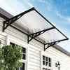 Black/Grey Outdoor Front Door Canopy Porch Shade Patio Roof Awning Rain Shelter