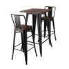 Square Breakfast Bar Table and Stool Set Kitchen Dining Room Metal Bistro Set UK