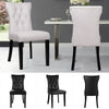 4x Buttoned Dinning Chairs Set PU Leather Kitchen Dinning Room Stools Club Seats