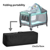 Foldable Baby Travel Cot Crib Bed with Infant Changing Table Playpen Mattress