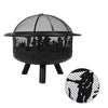 Round Fire Pit Folding Patio Garden Bowl Outdoor Camping Heater Log Burner UK