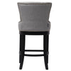 Kitchen Counter High Chair Linen Padded Seat Breakfast High Bar Stool w/Footrest