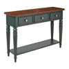 Queensbury Console Table Large Wooden Hall Table with Oak Top - Bottle Green
