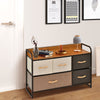 5-Drawer Dresser Fabric Chest of Drawers Storage Tower w/Wooden Top Organiser