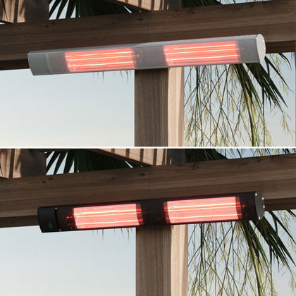 Outdoor Electric Heater Garden Wall Mounted Warmer Halogen Remote Adjustable