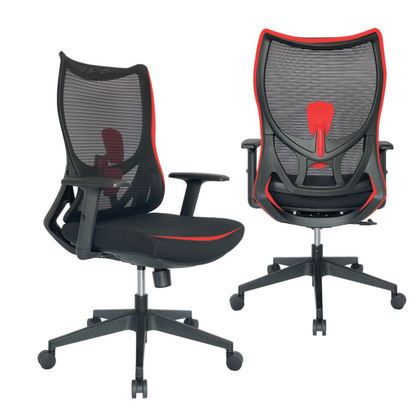 Office Chair Ergonomic Mesh Back Adjustable Height PC Chair Home Office Red