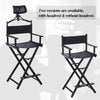 Black Aluminum Frame Makeup Artist Chair Outdoor Portable Folding Director Chair