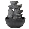 Indoor Stone Fountain Water Feature LED Lights Polyresin Statues Home Desk Decor