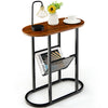 Industrial Side Table 2-tier End Table Nightstand Accent Console Table W/ Shelf