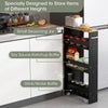 3-Tier Slim Kitchen Storage Trolley Cart Rolling Storage Organiser Utility Cart