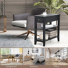 3-tier Sofa Side Table Modern End Table Nightstand w/ Drawer for Living Room