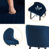 Set of 2 Bar Stools Velvet Modern Bar Chairs Metal Legs Home Kitchen Dining Room