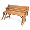 2 in 1 Picnic Table Bench Set Outdoor Garden Chiair with Built-in Umbrella Hole