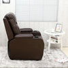 OSCAR LEATHER RECLINER w DRINK HOLDERS ARMCHAIR SOFA CHAIR RECLINING CINEMA