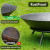 LEVEL Patio Outdoor Fire Pit 52cm Round Bowl Cast Iron LARGE Log Burner Heater
