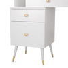 Dressing Table Vanity Makeup Desk w/ Cabinet Mirror Drawers Stool Bedroom White