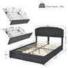 4 Drawers King Size Bed Frame 5FT Upholstered Platform Bed Adjustable Headboard