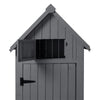 Outdoor Wooden Garden Shed Tool Storage Shelves Utility Cabinet Apex Roof w/Door