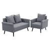 Modern 2 Seater Fabric Sofa Loveseat Couch Settee Armchair Tub Chair Grey Blue
