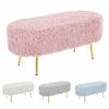 Faux Fur Footstool Bed End Sofa Padded Bench Fleece Pouffe Stool Vanity Chair UK