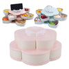 Snack Tray Petal Flower Candy Box Storage Containers Dried Fruit Plate Rotating