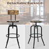 Set of 2 Bar Stool Adjustable Swivel Kitchen Dining Chair W/ Ergonomic Backrest