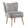 Velvet Oyster Occasional Chair Fluted Bedroom Living Room Accent Seat Wood Legs