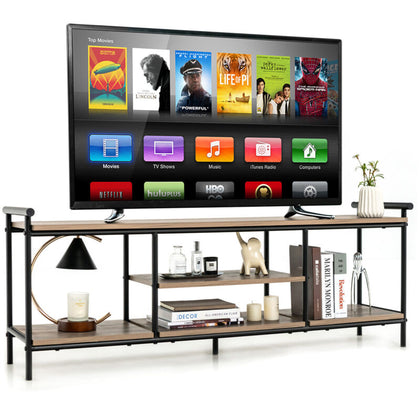 3-tier TV Stand for TVs up to 60”TV Cabinet Media Console Table w/ Storage Shelf