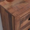Rustic Brown Chest Of 4 Drawers Wooden Storage Unit Black Metal Handles Bedroom