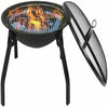 Folding Outdoor Garden Camping Beach Round Steel Fire Pit Patio Heater BBQ UK