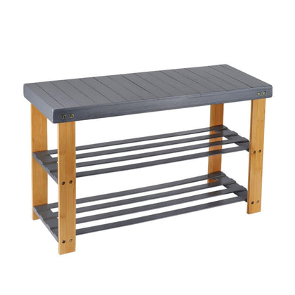 3Tier Shoe Rack Seating Bench Hallway Storage Organiser Holder Stand Bamboo