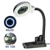 Adjustable 5X/10X Magnifier Magnifying Glass Light Desk Lamp With 40 LED Lights