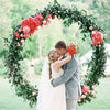 Jumbo White Circle Metal Wreath Backdrop Stand Wedding Backdrop Party Stage Kit