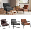 Mid Back Faux Leather Armchair Upholstered Accent Chair Leisure Sofa Living Room