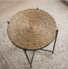 Table Rattan Design Metal Side Coffee Tray Table With Removable Top Living Room