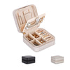 Small Portable Jewellery Box Organizer PU Leather with Mirror for Ring Necklace