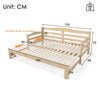 Daybed Wooden 3ft Single Guest Bed Trundle Bed Sofa Bed Frame Solid Pine Nature
