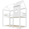 Kids Bunk Bed Frame Treehouse Double High Sleeper Pine Wooden Bed 3FT 90x190cm