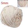 5mm Natural Beige Cotton Twisted Cord Ropes Macrame String Artisan DIY Craft Set