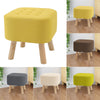 Square Footstool Upholstered Padded Stool Pouffe Seat Chairs Sturdy Wooden Legs