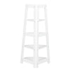 5 Tier Wood Corner Shelf Stand Wood Display Storage Rack Home Furniture White
